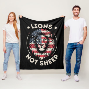 COUVERTURE POLAIRE USA FLAG, LIONS NON SHEEP