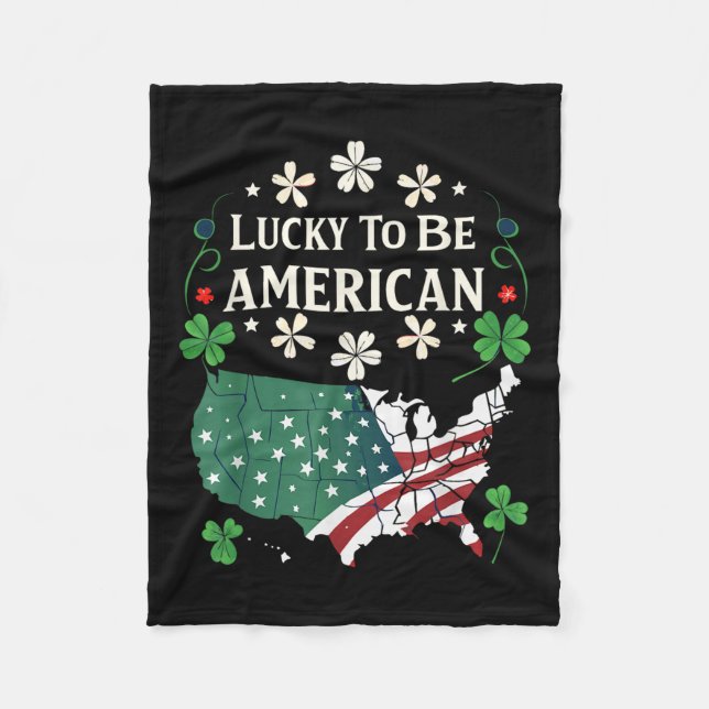 Couverture Polaire Usa Lucky Clover Map - Shamrock American St. (Devant)