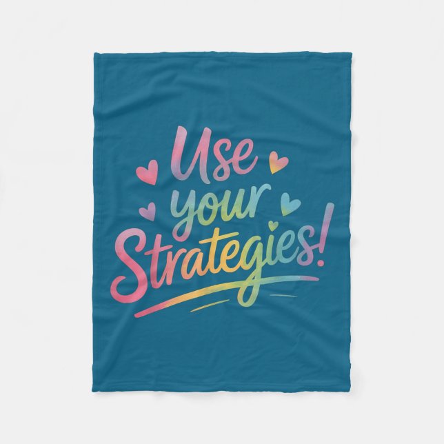 Couverture Polaire Use Your Strategies Test Day Teacher Student Motiv (Devant)