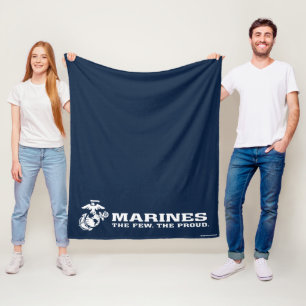 Couverture Polaire USMC Les rares Logo Fiers - Blanc