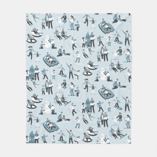 Couverture Polaire Vacances de Noël en famille d'hiver (Devant)