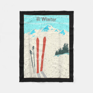 Couverture Polaire Vacances d'hiver Noël Ski X-mas Ski Skieur 