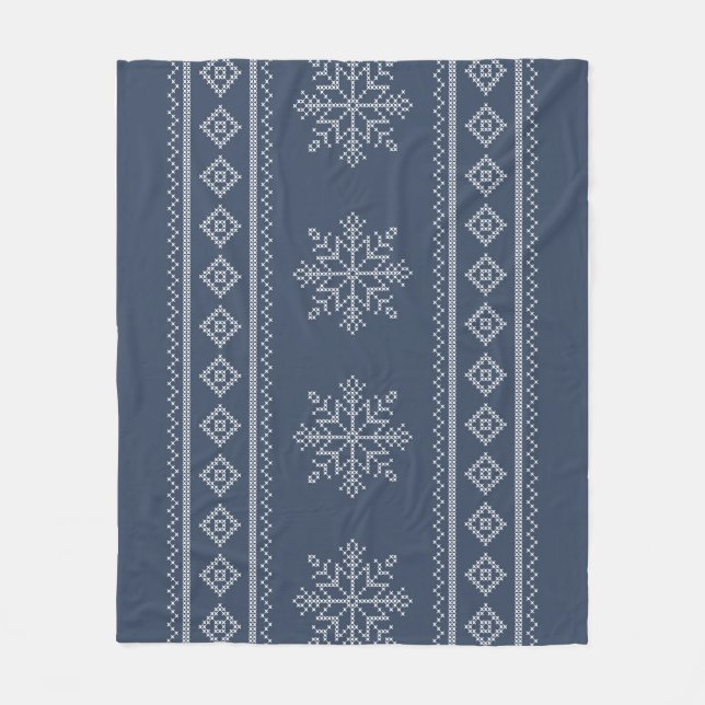 Couverture Polaire Vacances d'hiver tricot snowflake design (Devant)