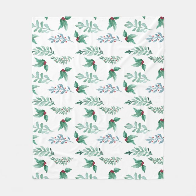 Couverture Polaire Vacances hivernales branches de baies sèches (Devant)