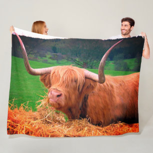 Couverture Polaire Vache à longue corne