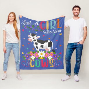 Couverture Polaire Vache Aime Juste Une Fille Qui Aime Les Vaches