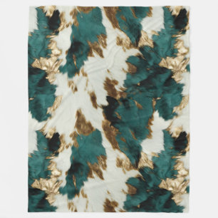 Couverture Polaire Vache blanche de l'Ouest Emerald Gold