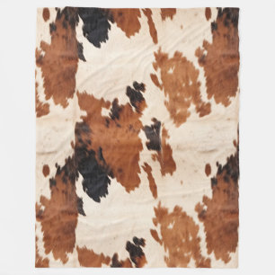 Couverture Polaire Vache blanche noire Brown occidentale