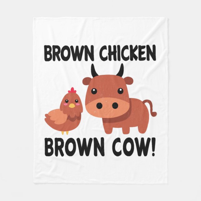 Couverture Polaire Vache Brown Brown au poulet (Devant)