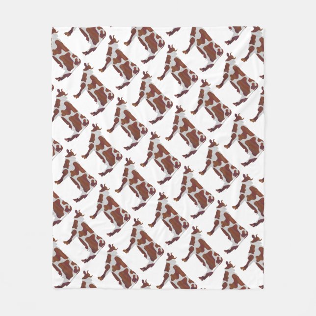 Couverture Polaire Vache Brown et blanche Silhouette (Devant)