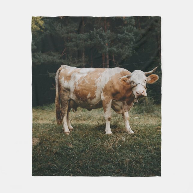 Couverture Polaire VACHE CHAINÉE Brown ET BLANCHE (Devant)