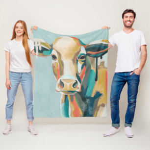 Couverture Polaire Vache colorée
