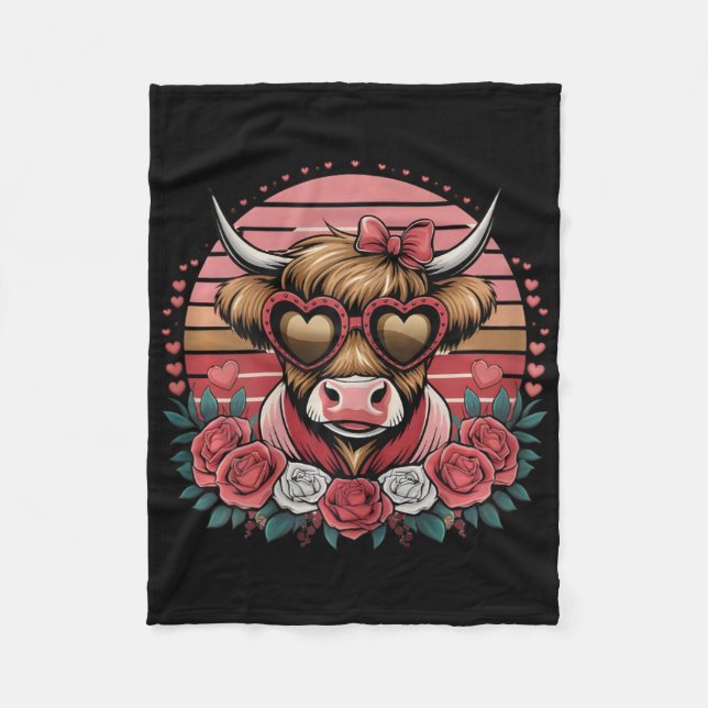 Couverture Polaire Vache drôle Saint Valentin pour filles femmes amat (Devant)