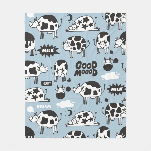 Couverture Polaire Vache et lait (Devant)