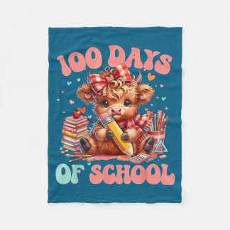 Couverture Polaire Vache mignonne 100 jours d'école amusants pour les