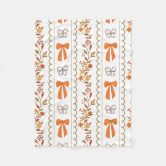 Couverture Polaire Vaches et fleurs d'automne Blanche en polaire - Ch