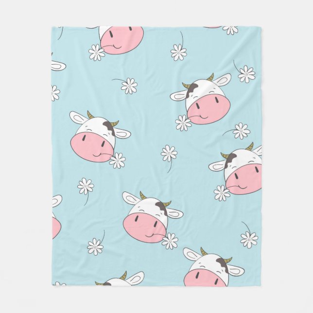 Couverture Polaire Vaches mignonnes sans couture motif. dossier enfan (Devant)