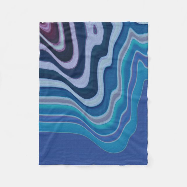 Couverture Polaire Vague Bleue (Devant)