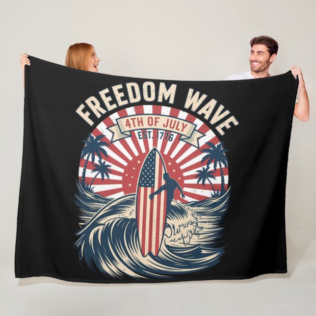 Couverture Polaire Vague de liberté 4 juillet (En situation)