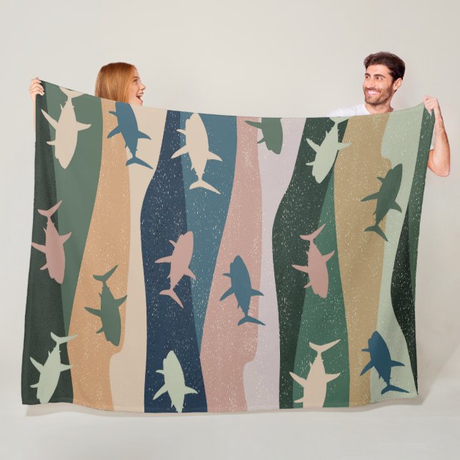 COUVERTURE POLAIRE VAGUE DE REQUIN VINTAGE  (En situation)