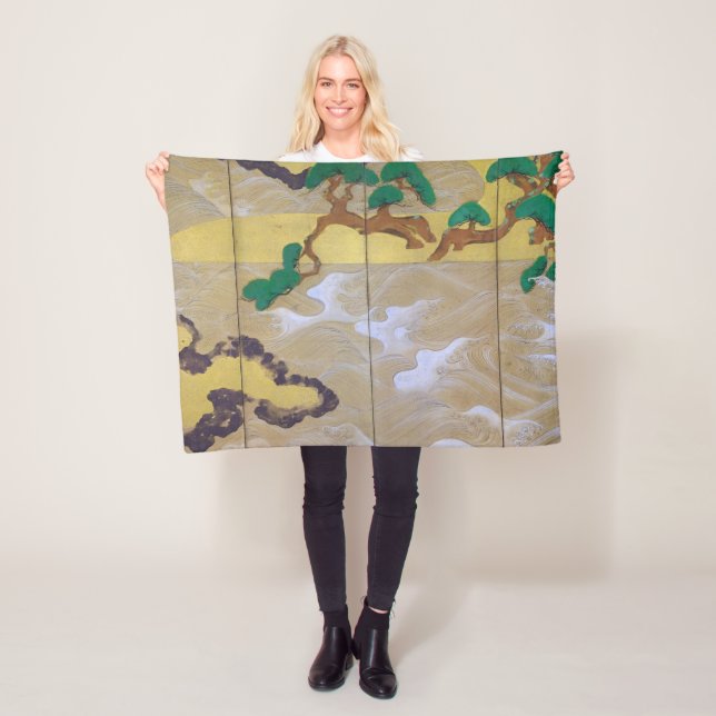 Couverture Polaire Vagues à Matsushima (à droite), Tawaraya Sotatsu (En situation)