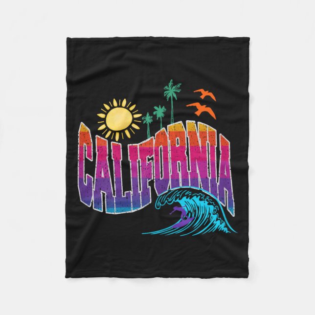 Couverture Polaire Vagues de la plage californienne (Devant)