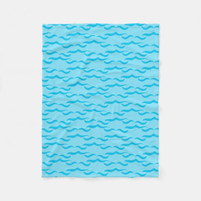 Couverture Polaire Vagues d'eau de mer bleu pastel Océan paisible (Devant)