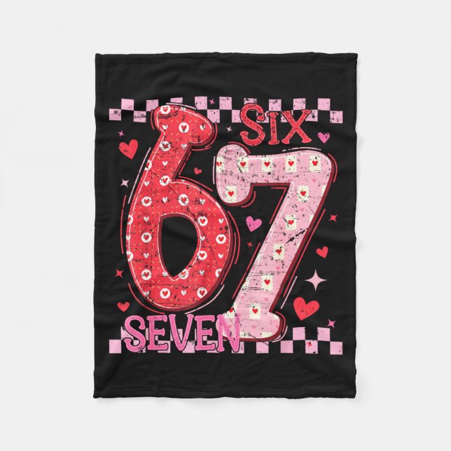 Couverture Polaire Valentine Funny Six Seven 6 7 Meme Slang Men Women (Devant)