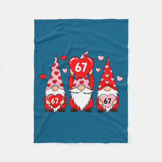 Couverture Polaire Valentine Gnomes 67 Funny Meme Cute Love Gnome Cou (Devant)