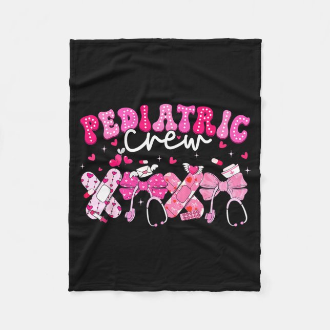 Couverture Polaire Valentine Pediatric Crew Xoxo Nurse Coquette Bow P (Devant)