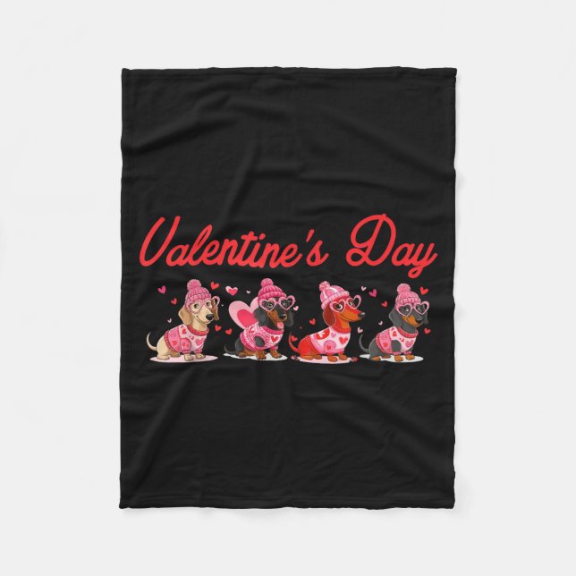 Couverture Polaire Valentine’s Day Dog Cute Dachshund Dogs For Dog Mo (Devant)