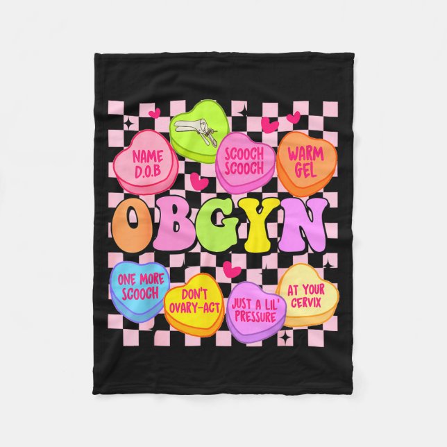 Couverture Polaire Valentine’s Day Obgyn Nurse Gynaecology Gynaecolog (Devant)