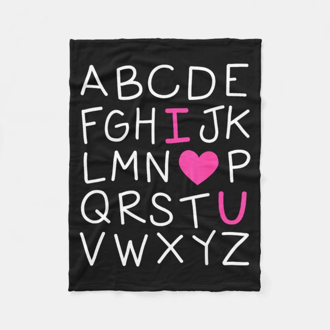 Couverture Polaire Valentines Day Abc I Love You Alphabet Teacher Gir (Devant)