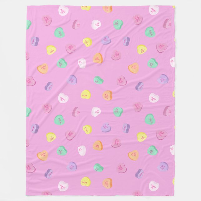 Couverture Polaire Valentines Day Candy Hearts Motif (Devant)