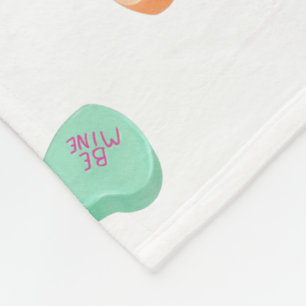 Couverture Polaire Valentines Day Candy Hearts Motif