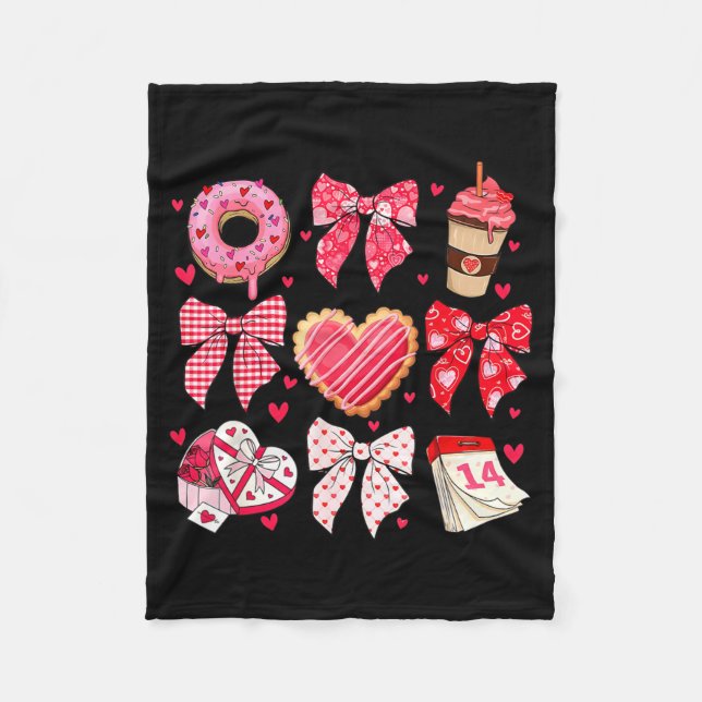 Couverture Polaire Valentines Day Hearts Leopard Coquette Bow Women G (Devant)