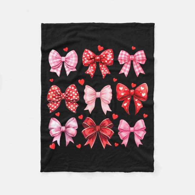 Couverture Polaire Valentines Day Hearts Leopard Coquette Bow Women G (Devant)