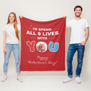 Couverture Polaire Valentines Day Pet Photo personnalisée