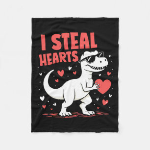 Couverture Polaire Valentines Jour T-rex I Coeurs de vol Dinosaur Amo