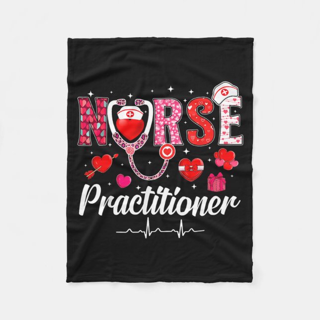 Couverture Polaire Valentines Nurse Practitioner Scrubs Nurse Life St (Devant)