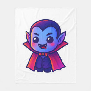 Couverture Polaire Vampire caricature mignonne avec Cap rouge et peau