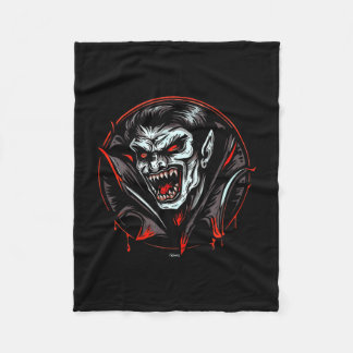 Couverture Polaire Vampire effrayant montrant des dents pointues prêt