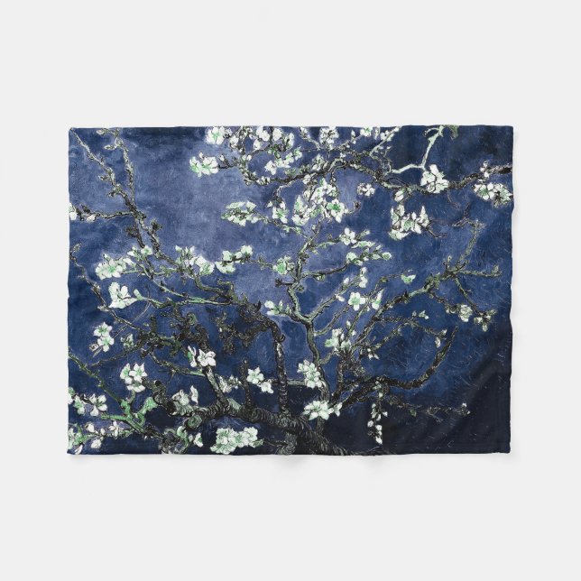 Couverture Polaire Van Gogh Almond Blossoms Midnight Blue (Devant (Horizontal))