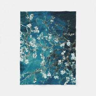 Couverture Polaire Van Gogh Almond Blossoms : Turquoise foncé