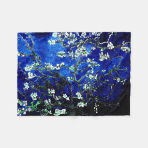 Couverture Polaire Van Gogh Almond Blossoms Vibrant Bleu