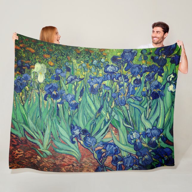 Couverture Polaire Van Gogh Art Iris (En situation)