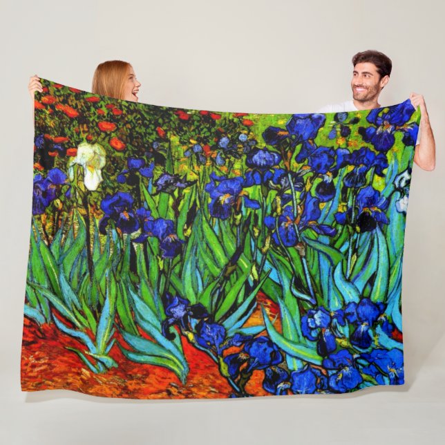Couverture Polaire Van Gogh - Irises, (En situation)