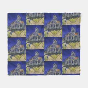 Couverture Polaire Van Gogh L'église d'Auvers Ciel bleu Art