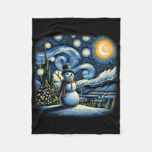 Couverture Polaire Van Gogh Nuit étoilée Noël Bonhomme de neige Hiver