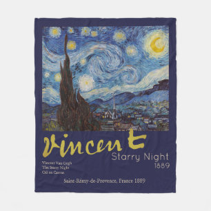 Couverture Polaire Van Gogh Nuit étoilée Vintage Bleu Chef-d'œuvre